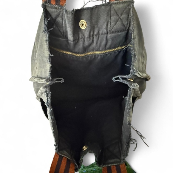 Hermes Paris navy and brown canvas tote bag - Picture 3 of 8